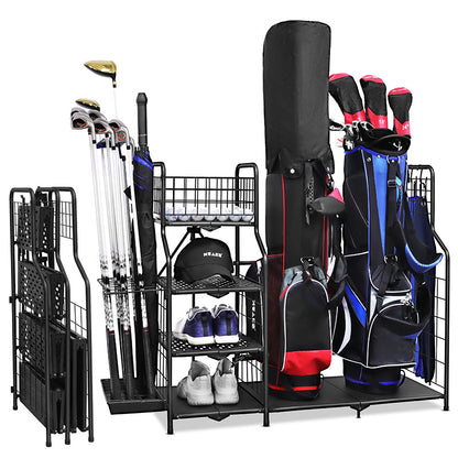 GolfCai | Foldable Dual Golf Bag Storage Organizer