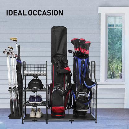 GolfCai | Foldable Dual Golf Bag Storage Organizer