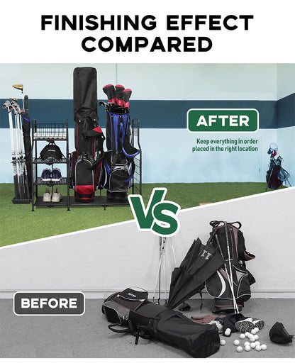 GolfCai | Foldable Dual Golf Bag Storage Organizer