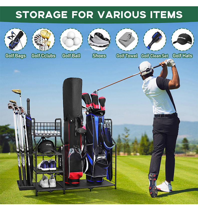 GolfCai | Foldable Dual Golf Bag Storage Organizer