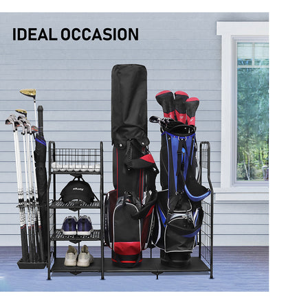 GolfCai | Foldable Dual Golf Bag Storage Organizer