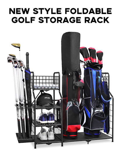 GolfCai | Foldable Dual Golf Bag Storage Organizer